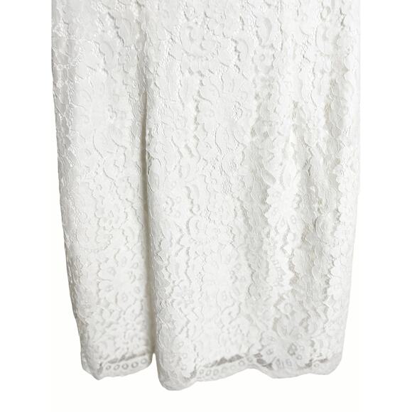 Alexia Admor White Lace Bow Sleeveless Sheath Mini Dress Size Medium - Picture 7 of 10